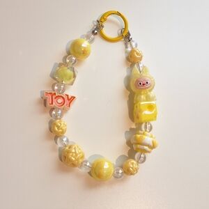 Labubu Yellow Beaded Wrist Charm / Phone Chain / Bag Charm